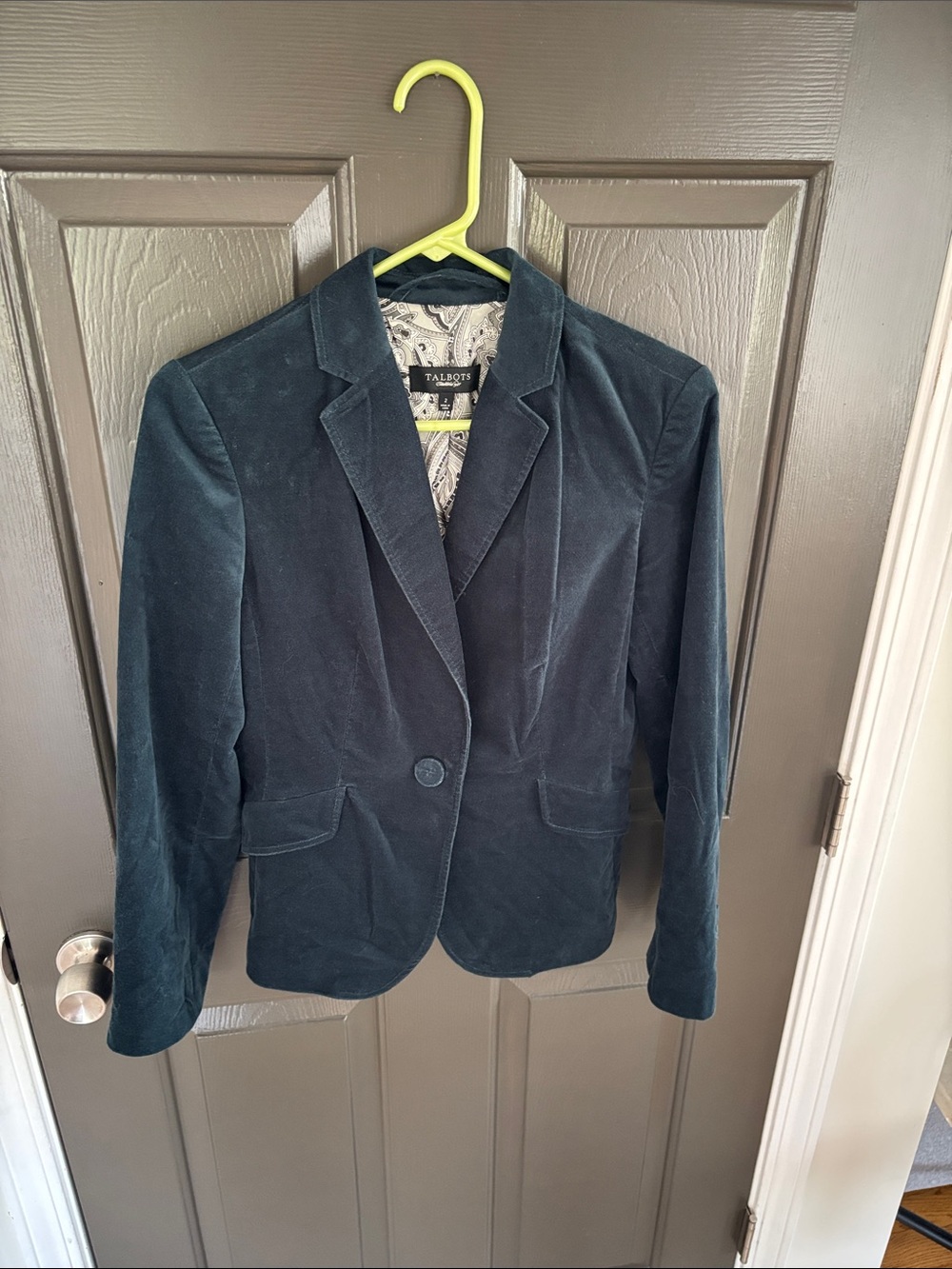 Talbots Teal Velvet Blazer Jacket